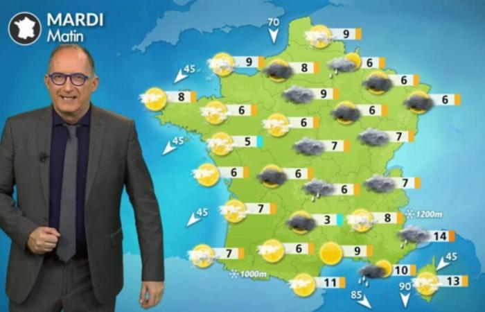 Tiempo martes 12 de noviembre: inicio del enfriamiento, llegada de nieve a las montañas