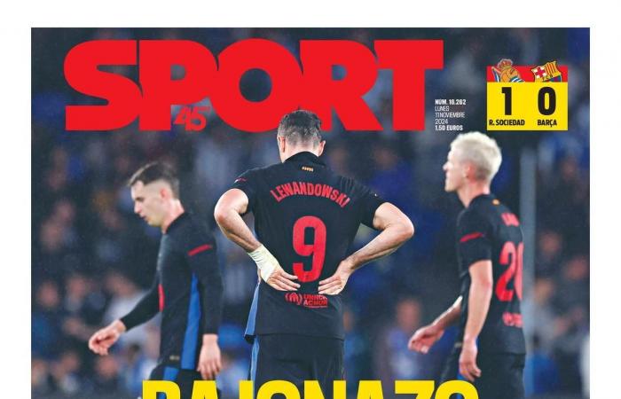 La portada de SPORT de hoy lunes, 11 de noviembre de 2024