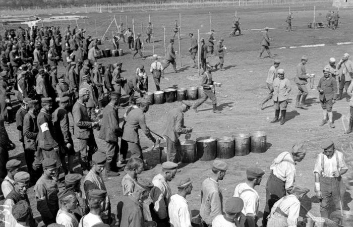 Prisioneros alemanes en Saint-Dizier, en 1916