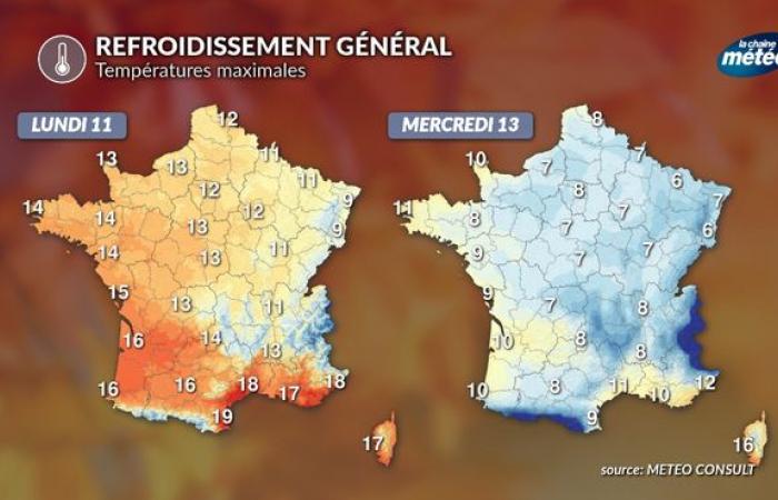 Bajada de temperaturas: primera pequeña ola de frío de la temporada