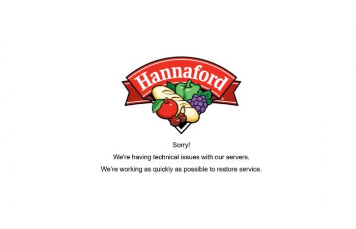 El sitio web y la aplicación de Hannaford aún no funcionan debido a un problema de ciberseguridad