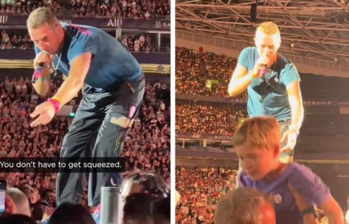 El cantante Chris Martin interrumpe el espectáculo y salva a un niño asfixiado por la multitud (vídeo)