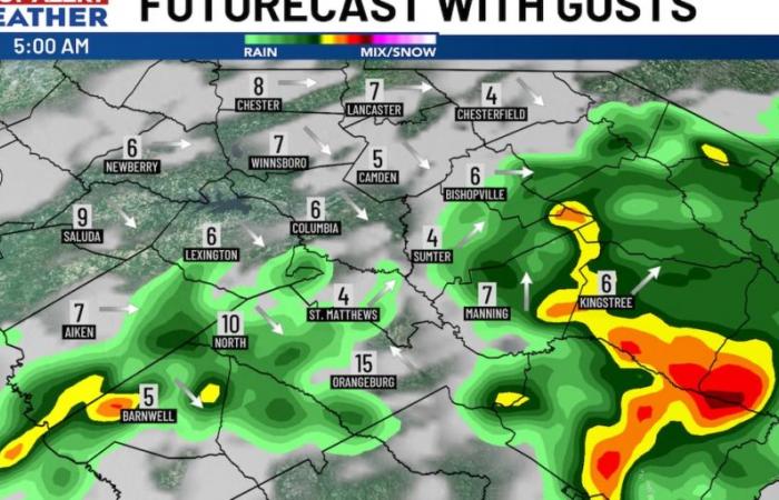 Un frente débil está avanzando lentamente a través de la región y producirá algunas lluvias ligeras dispersas en las Midlands esta noche.