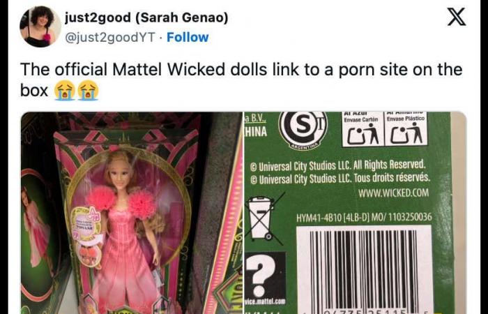 Mattel se disculpa después de promocionar accidentalmente un sitio porno en el empaque de la nueva muñeca ‘Wicked’