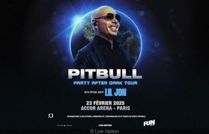 Pitbull en concierto en el Accor Arena de París en febrero de 2025