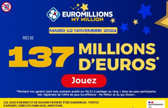 Euromillones martes 12 de noviembre de 2024: ¡137 millones de euros en juego! – FDJ