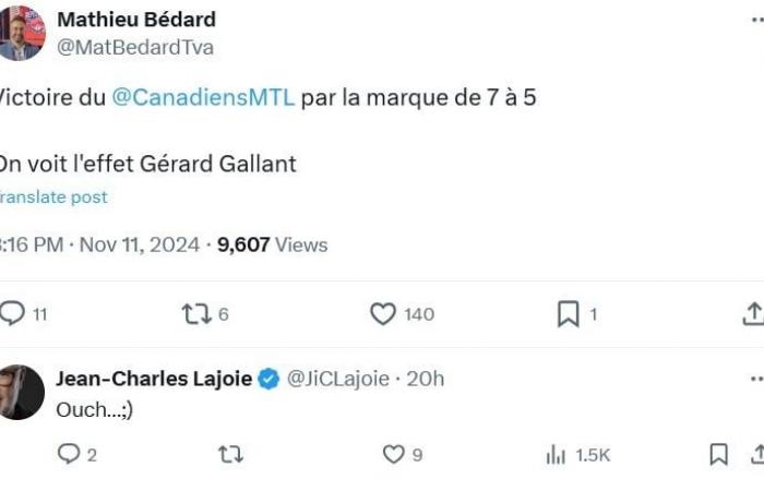 La tensión es palpable entre Jean-Charles Lajoie y Georges Laraque