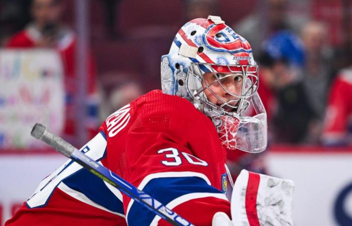 Stéphane Waite recoge a Cayden Primeau al aire