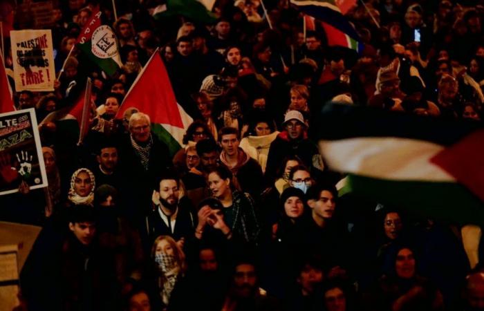 Varios miles de manifestantes se reunieron en oposición a una gala en apoyo a Israel.