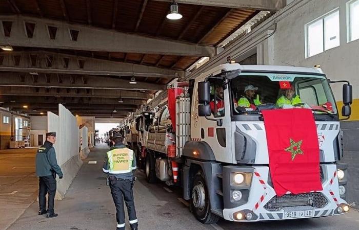 Marruecos envía una ayuda compuesta por 25 camiones y 70 trabajadores