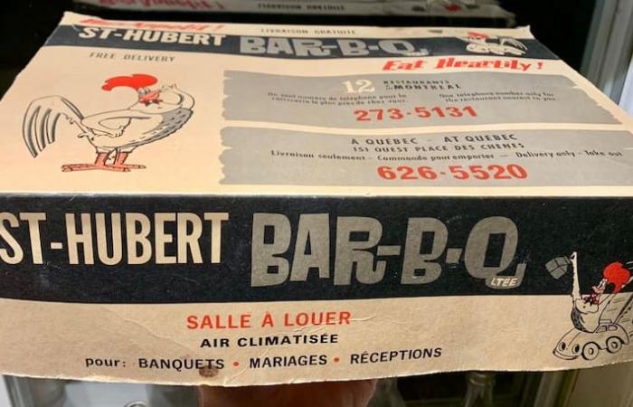 Una vieja caja de St-Hubert de los años 70 encontrada en el ático de un chalet cerca de Stoneham