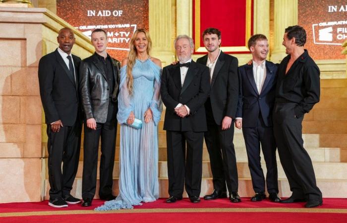 Paul Mescal, Connie Nielsen y Denzel Washington llegaron a la alfombra roja en el estreno real de ‘Gladiator II’ en Londres – fotos