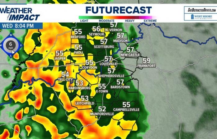 Se espera que algunos condados de Kentucky vean más de una pulgada de lluvia