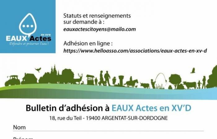 La asociación EAUX ACTES, defiende y preserva el agua en Xaintrie val Dordogne,