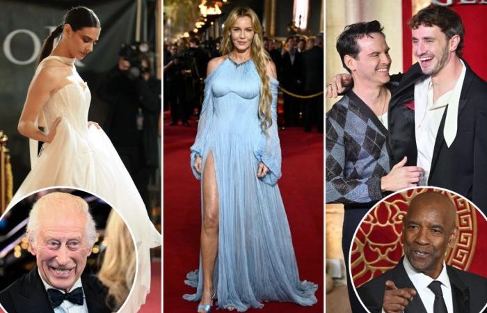 Paul Mescal, Connie Nielsen y Denzel Washington llegaron a la alfombra roja en el estreno real de ‘Gladiator II’ en Londres – fotos