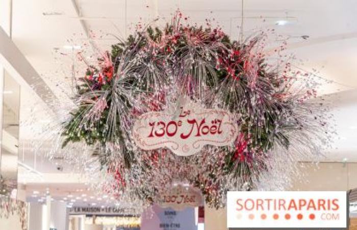 Inauguración de escaparates y árbol de Navidad en Galeries Lafayette 2024 con Vianney en escaparate