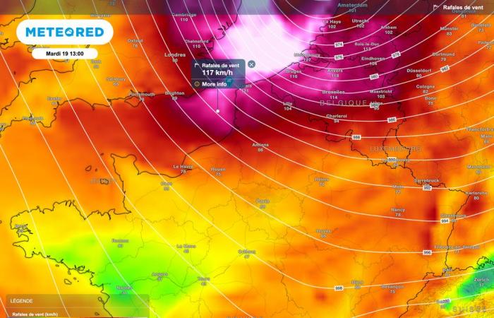 ¡Nuestros mapas indican un claro fortalecimiento de los vientos en Francia! ¿Deberíamos esperar un vendaval o una tormenta?