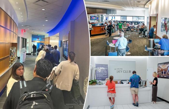 Pasajeros indignados tras quedar atrapados en el salón Delta Sky Club