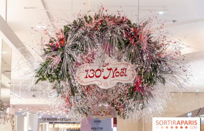 Inauguración de escaparates y árbol de Navidad en Galeries Lafayette 2024 con Vianney en escaparate