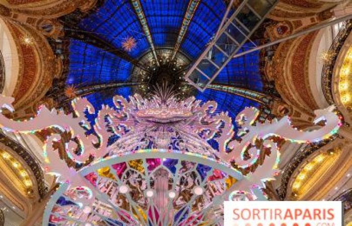 Inauguración de escaparates y árbol de Navidad en Galeries Lafayette 2024 con Vianney en escaparate