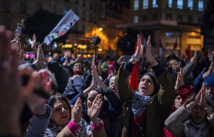 Manifestación previa al partido entre Francia e Israel: «Alto al genocidio»