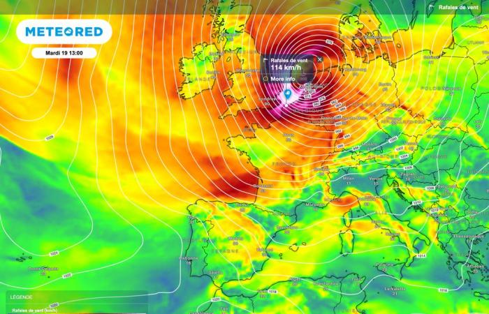 ¡Nuestros mapas indican un claro fortalecimiento de los vientos en Francia! ¿Deberíamos esperar un vendaval o una tormenta?