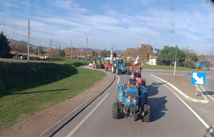 VÍDEO – Crisis agrícola: una operación de caracol con tractores y un debate en Tain-l’Hermitage en Drôme