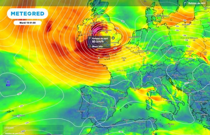 ¡Nuestros mapas indican un claro fortalecimiento de los vientos en Francia! ¿Deberíamos esperar un vendaval o una tormenta?