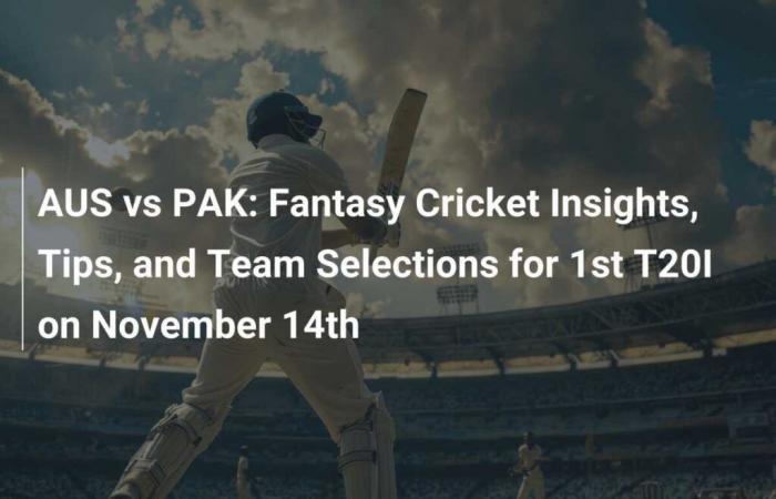 AUS vs PAK: información, consejos y selecciones de equipos de Fantasy Cricket para el primer T20I el 14 de noviembre