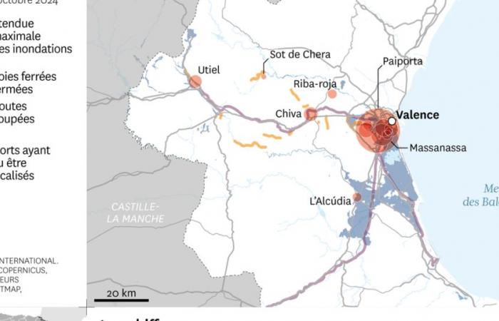 Un mapa para entender el alcance de los daños en la Comunidad Valenciana.