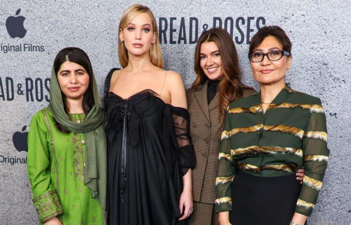 Jennifer Lawrence comprometida con las mujeres afganas junto a Malala Yousafzai