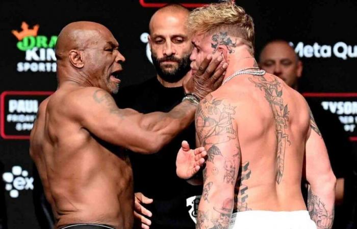 Mike Tyson abofetea a Jake Paul durante el pesaje previo a la pelea – NBC 5 Dallas-Fort Worth