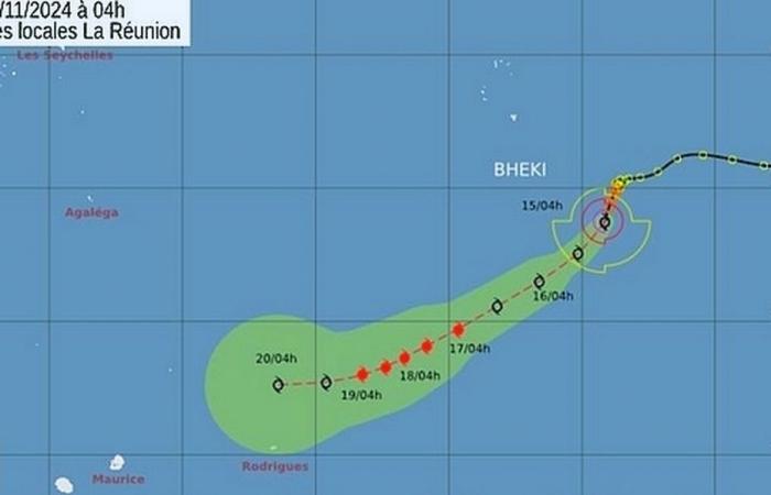 Bheki, fuerte tormenta tropical número 3, se encuentra a 2.400 kilómetros de Reunión