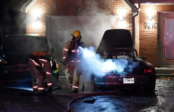 Montreal: un Porsche reducido a un montón de chatarra por un incendio provocado