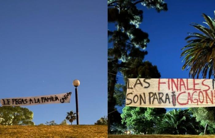 Hinchas uruguayos calientan el duelo contra Colombia con pancartas incendiarias