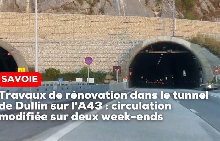 Trabajos de renovación en el túnel Dullin de la A43: cambios de tráfico durante dos fines de semana