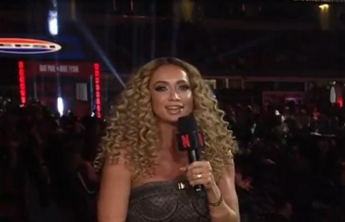 Kate Abdo llama la atención con un asombroso atuendo de Mike Tyson vs Jake Paul mientras la presentadora se queda sin sostén para la superpelea de Netflix