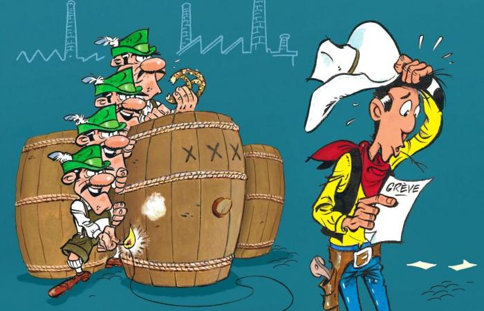 Lucky Luke frente a la huelga de lúpulo, todo está bien