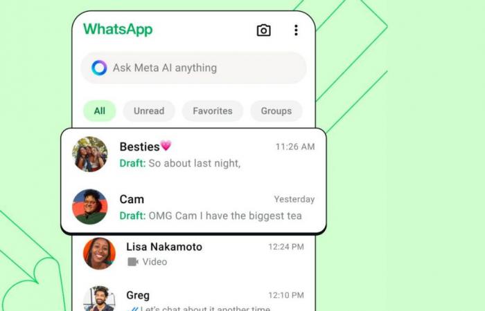 WhatsApp ahora ofrece guardar tus mensajes en borrador