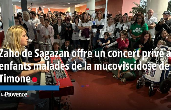 Zaho de Sagazan se reúne con niños con fibrosis quística en el hospital de Timone