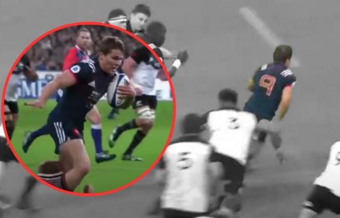 XV de Francia. Hace 7 años, Antoine Dupont sorprendió a los All Blacks, en una primera actuación memorable