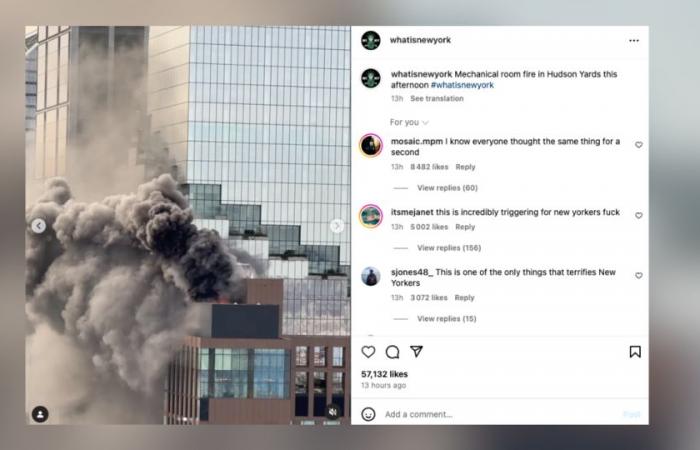 Imágenes de impresionantes columnas de humo en el cielo de Nueva York tras el incendio de un edificio de apartamentos de lujo (vídeo)