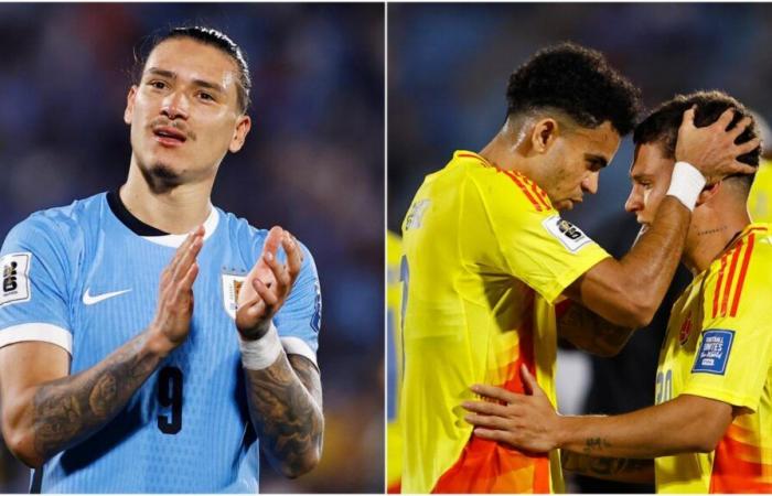 Darwin Núñez supera a Luis Díaz en el thriller entre Uruguay y Colombia