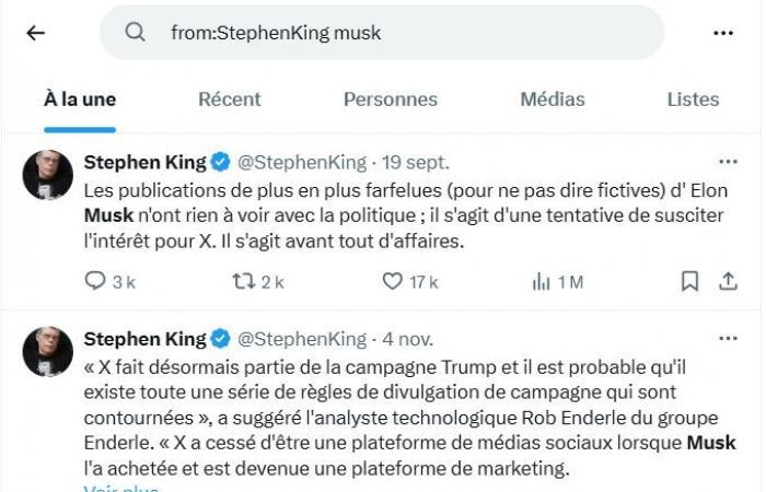 No, Elon Musk no prohibió a Stephen King en X (pero se fue solo)