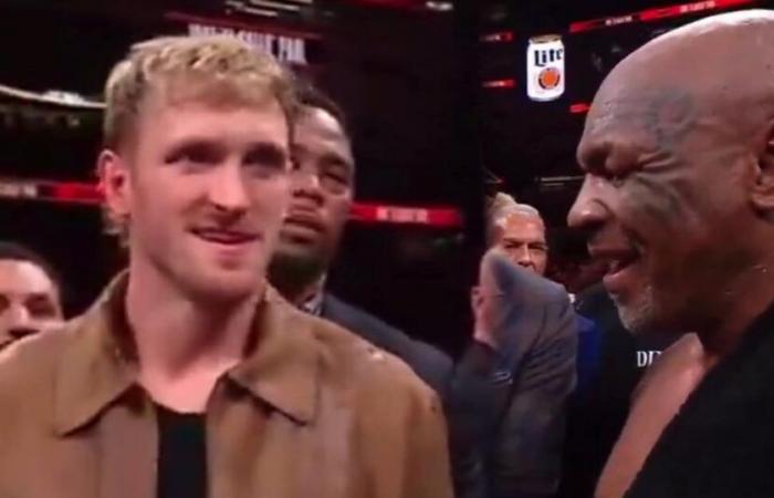 Momento vergonzoso entre Mike Tyson y el hermano de Jake Paul justo después de la pelea