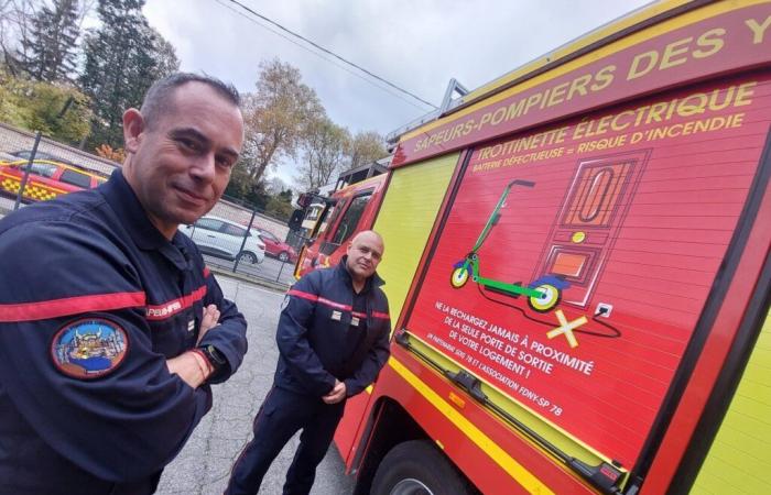 Los bomberos de Yvelines muestran el peligro en sus furgonetas