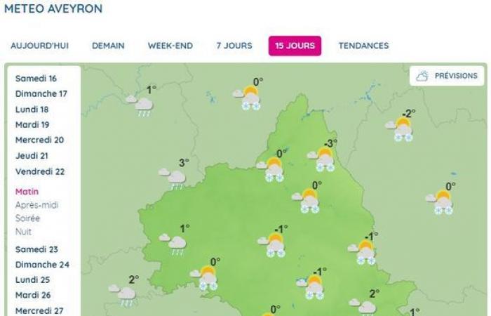 MAPA. Vuelta de la nieve en Aveyron: Rodez, Espalion, Laguiole… Estas zonas donde podemos esperar caídas en los próximos días