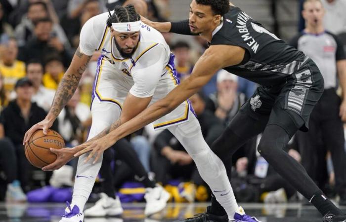 Victor Wembanyama y los Spurs pierden el duelo ante los Lakers liderados por Anthony Davis