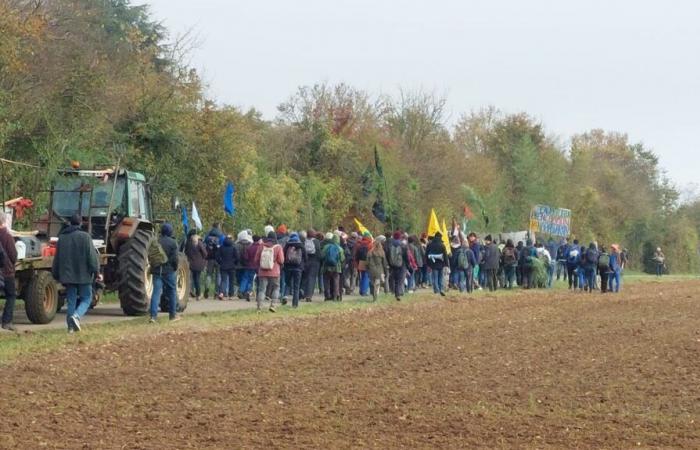 Al menos 700 manifestantes anti-cuenca se reunieron en Saint-Sauvant, en Viena