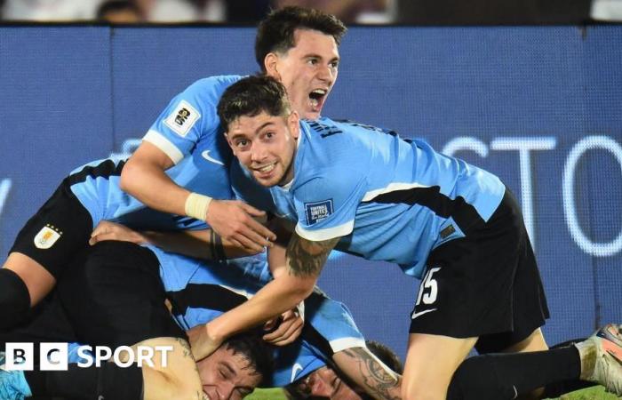 Man Utd: Manuel Ugarte anota un dramático gol tardío en la victoria de Uruguay por 3-2 contra Colombia